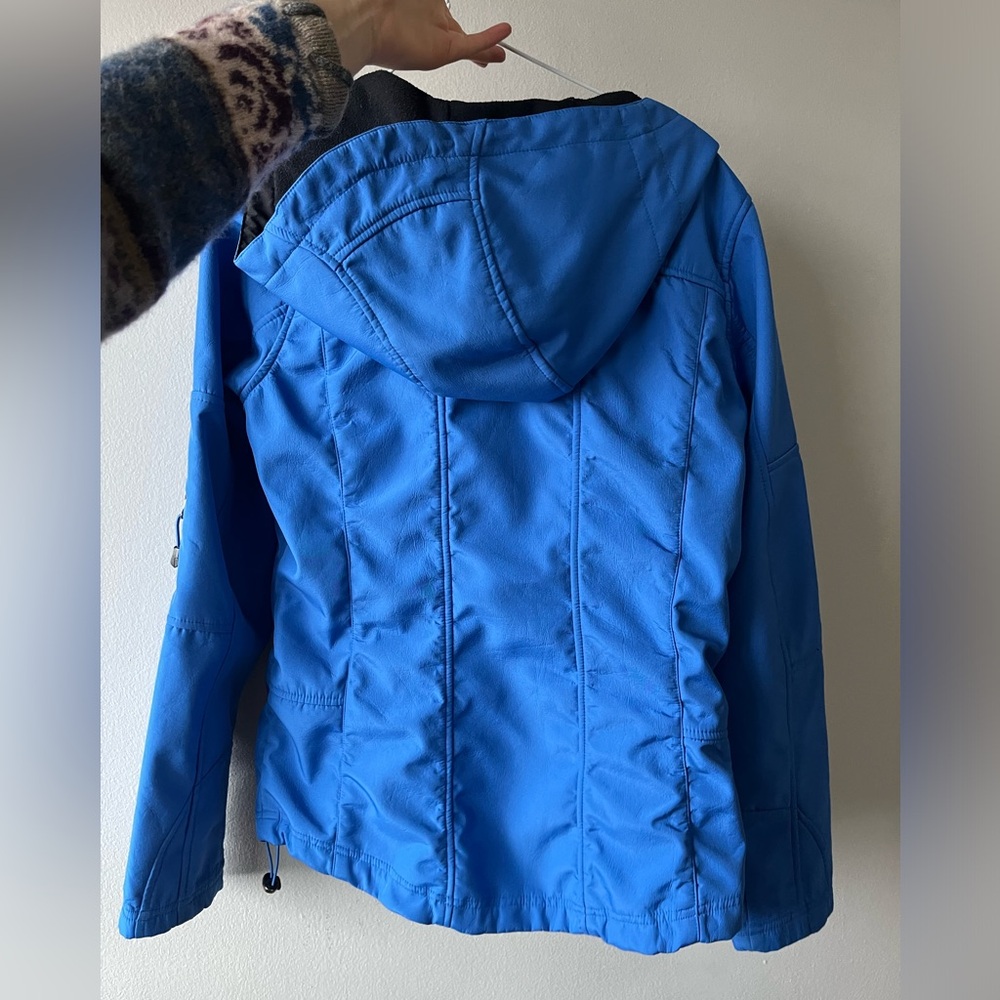 ONLY Women's Bright Blue Hooded Softshell Jacket - Picture 2 of 4